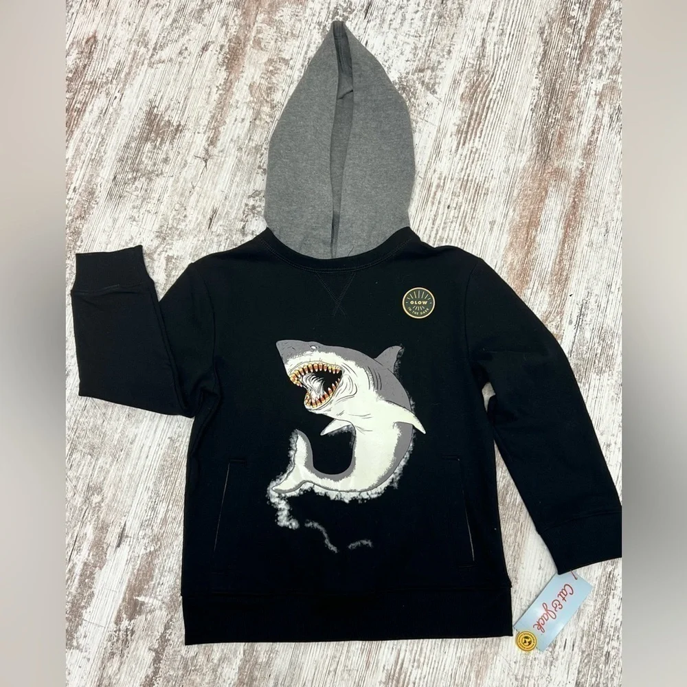 Cat and Jack Boys Shark Hoodie XS (4-5)